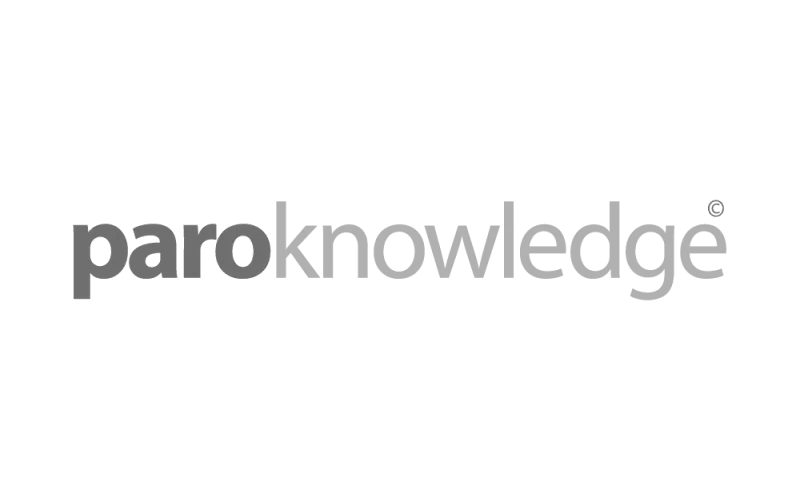 Paro Knowledge-Logo auf schwarzem Hintergrund